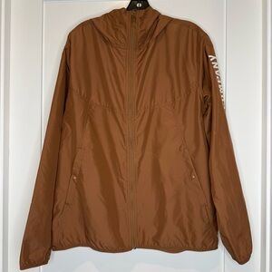 Herschel Supply Co. Packable Brown Voyage Wind Breaker Zip Up Jacket Size Medium
